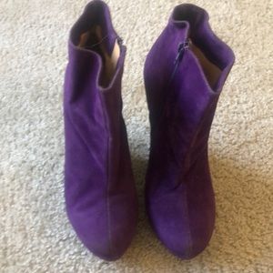 Luichiny 💋💋Purple/snakeskin sued  booties 💋💋